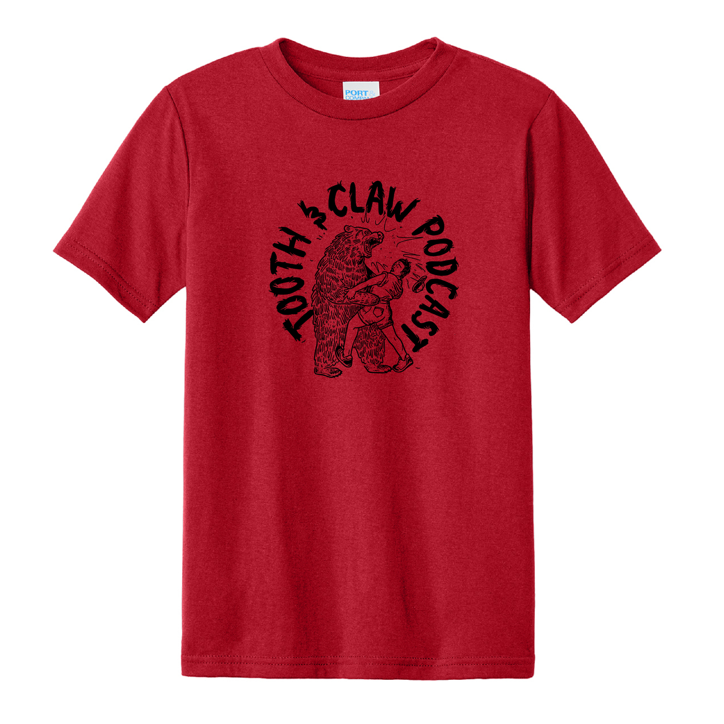 Bear Hug Youth CVC Tee Red