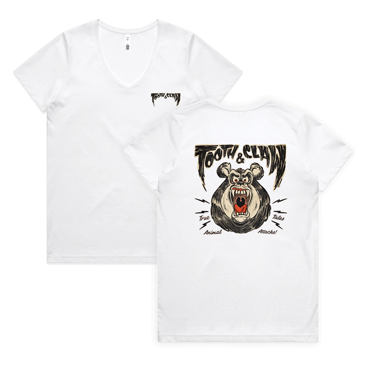 Tooth and Claw Front Wo's Maple V Neck Tee